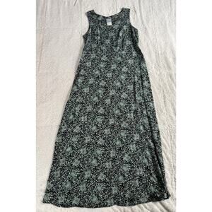 Vintage Rabbit Rabbit Rabbit Designs Blue Floral Maxi Dress Sleeveless Size 10M